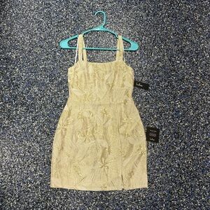 Brand new gold and white mini dress